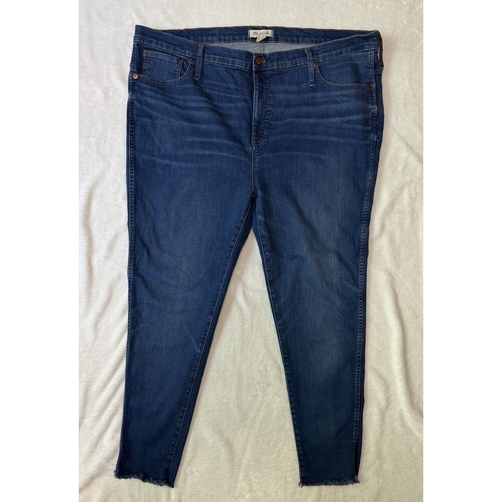 Madewell 9" High-Rise Skinny Plus Size Jeans Raw Hem Size 37 Denim Stretch 24W